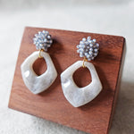 Willow Drop Earrings in Grey Display
