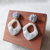 Willow Drop Earrings in Grey Display