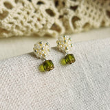 Zia Drop Earrings in Green Left