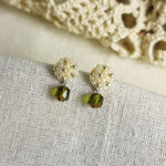 Zia Drop Earrings in Green Right