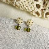Zia Drop Earrings in Green Right