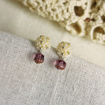 Zia Drop Earrings in Magenta Right