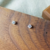 Zircon Stud Earrings in White Display