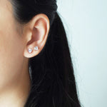 Zircon Stud Earrings in White Model