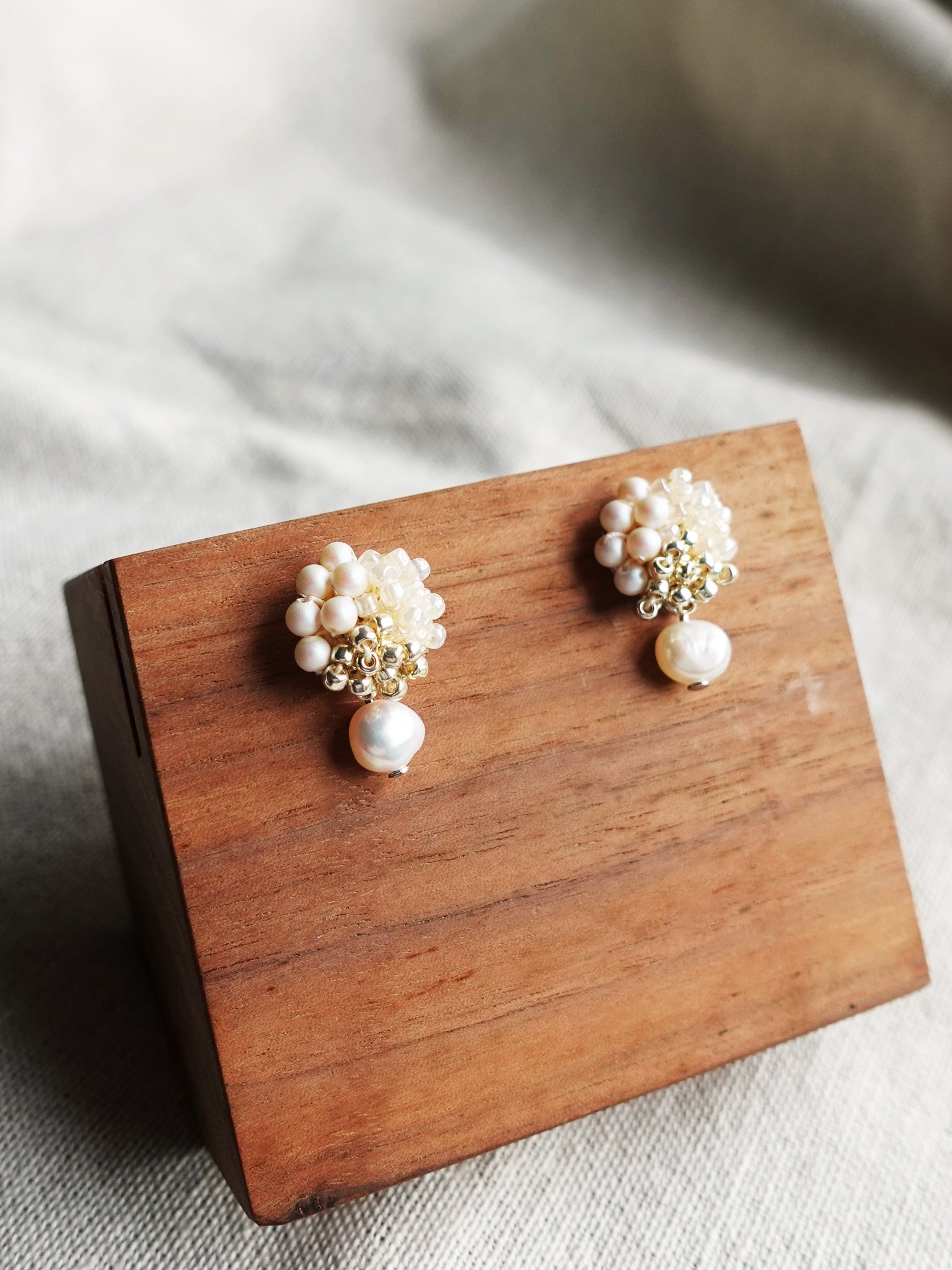 Andelle Lilith Earrings in Ivory Display Right
