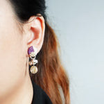 Arcadia Trio Earrings in Royal Purple Model