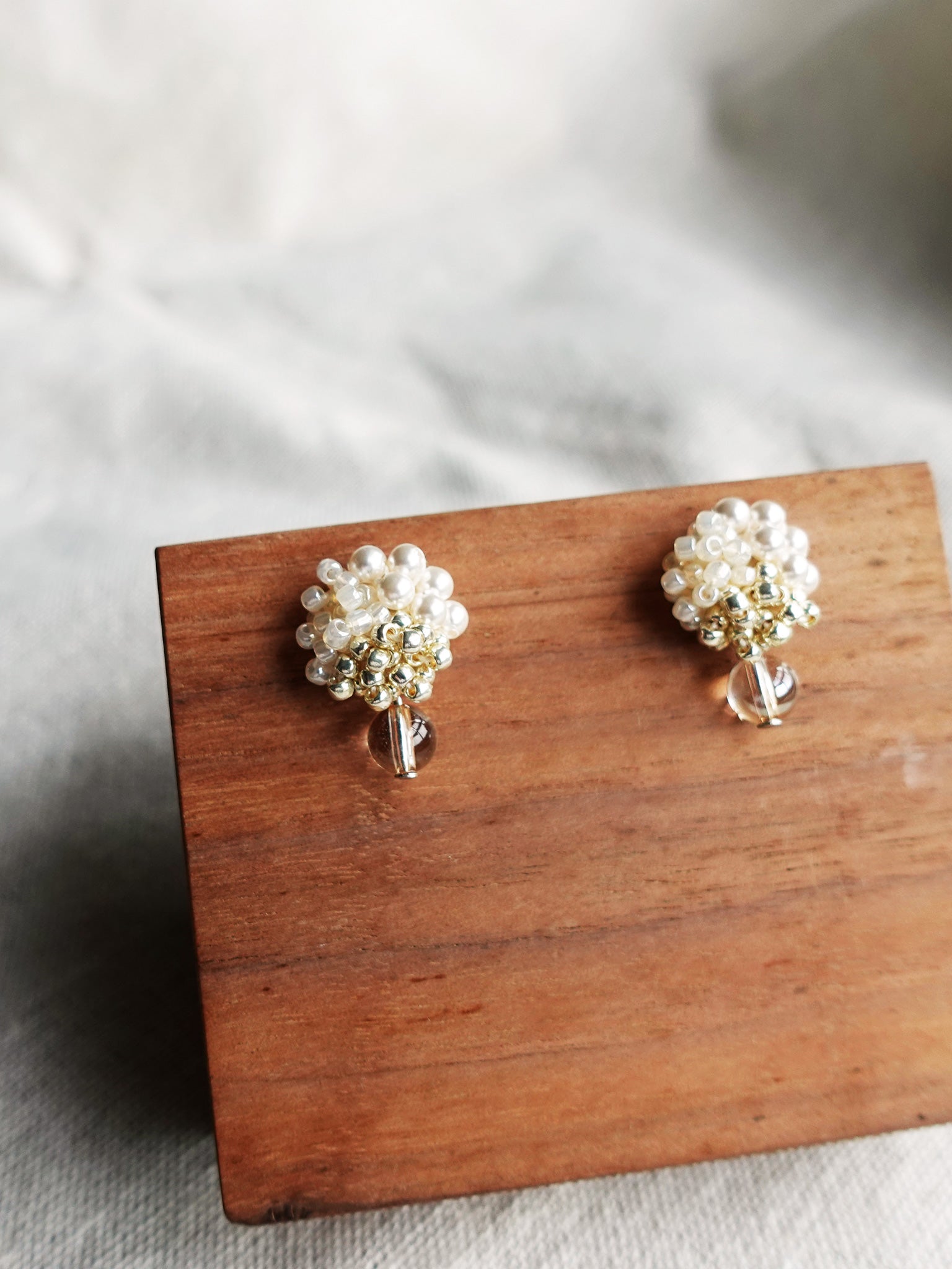 Ariana Auroriel Earrings in Ivory Display Front
