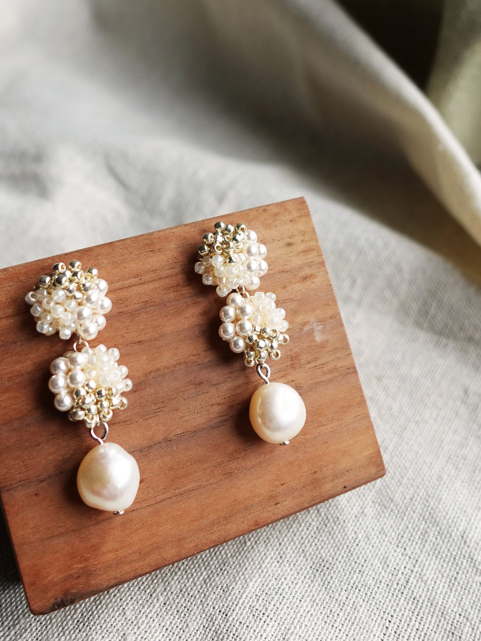 Ariana Richele Earrings in Ivory Display Right