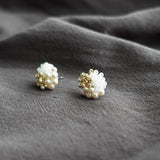 Ariana Stud Earrings in Cloud White Right