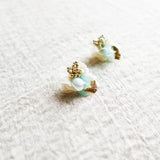 Light Blue Statement Earrings Aurea Bloom Stud