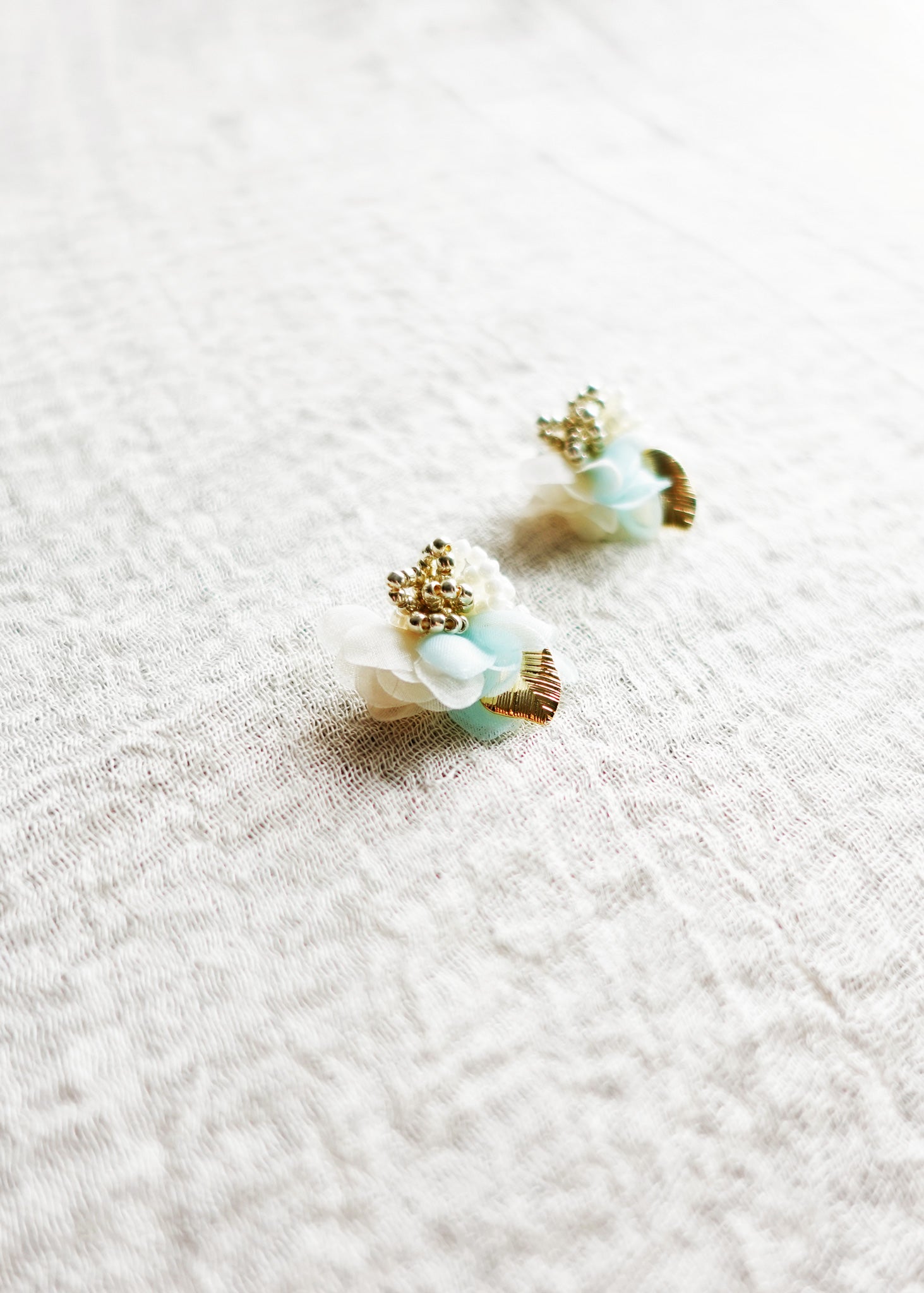Light Blue Statement Earrings Aurea Bloom Stud