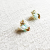 Aurea Bloom Stud Earrings in Light Blue Left Side
