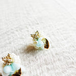 Aurea Bloom Stud Earrings in Light Blue Right Front