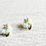 Aurea Bloom Stud Earrings in Light Blue Right Right