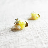 Aurea Bloom Stud Earrings in Yellow Left Closest