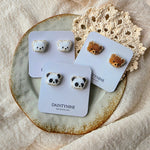 Bear stud earrings on cards group