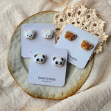 Bear stud earrings on cards group