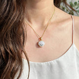 Bichon necklace on model