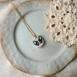 Black welsh corgi necklace left