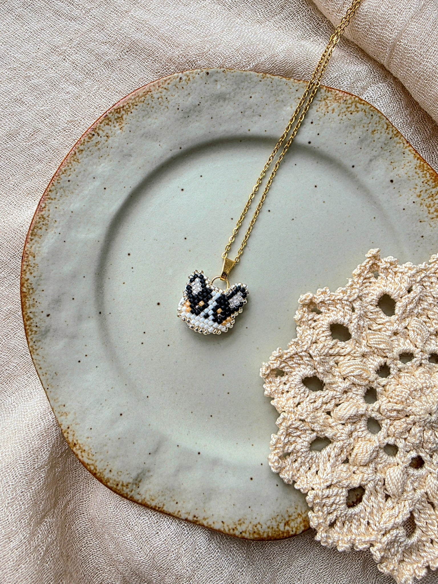 Black welsh corgi necklace right