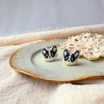 Black welsh corgi stud earrings right