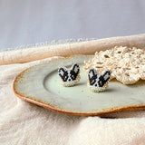 Black welsh corgi stud earrings right