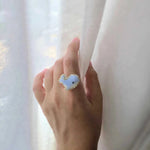 Blue whale ring on model
