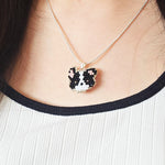 Border Collie Necklace Model Close