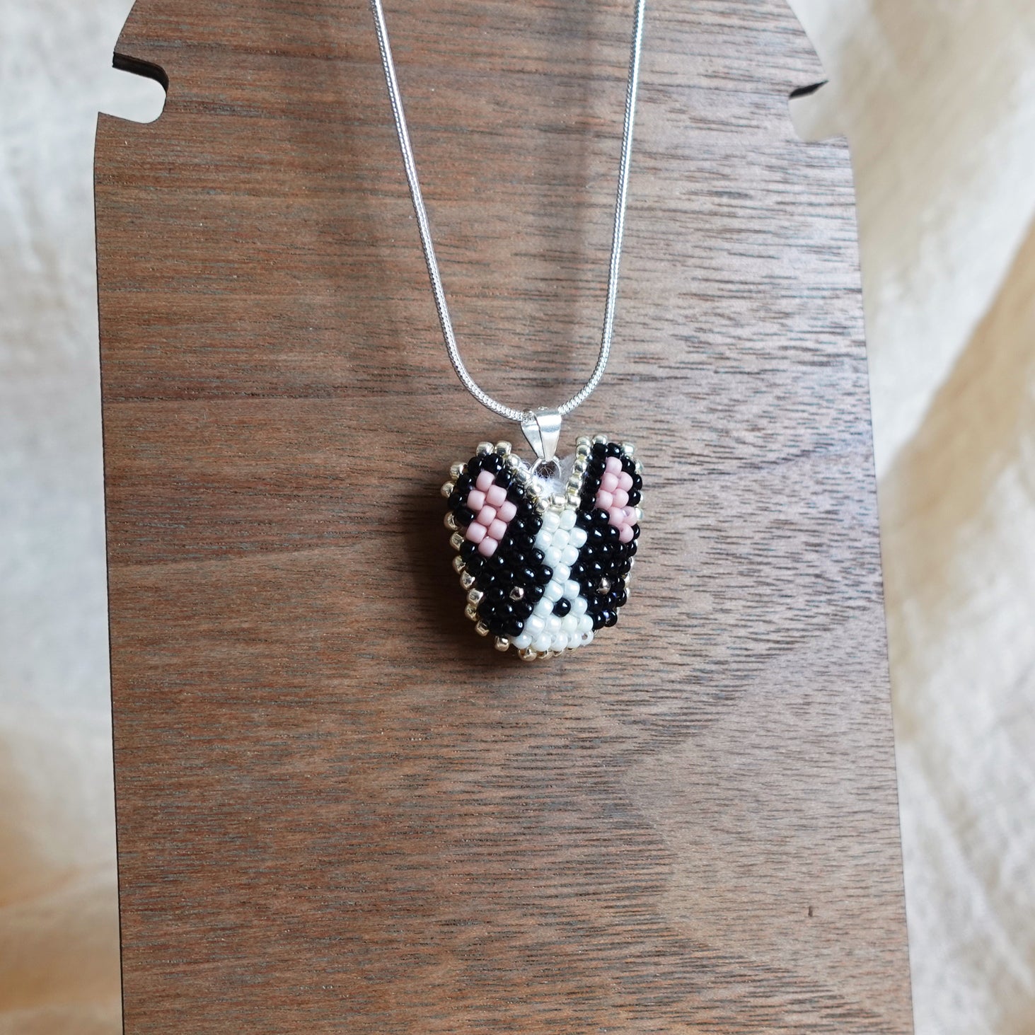 Boston Terrier Necklace Display Left