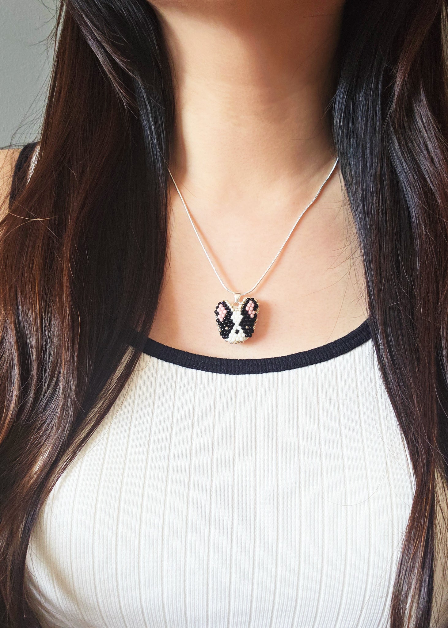 Boston Terrier Necklace Model