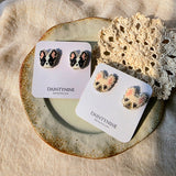 Boston terrier and french bulldog stud earrings on cards