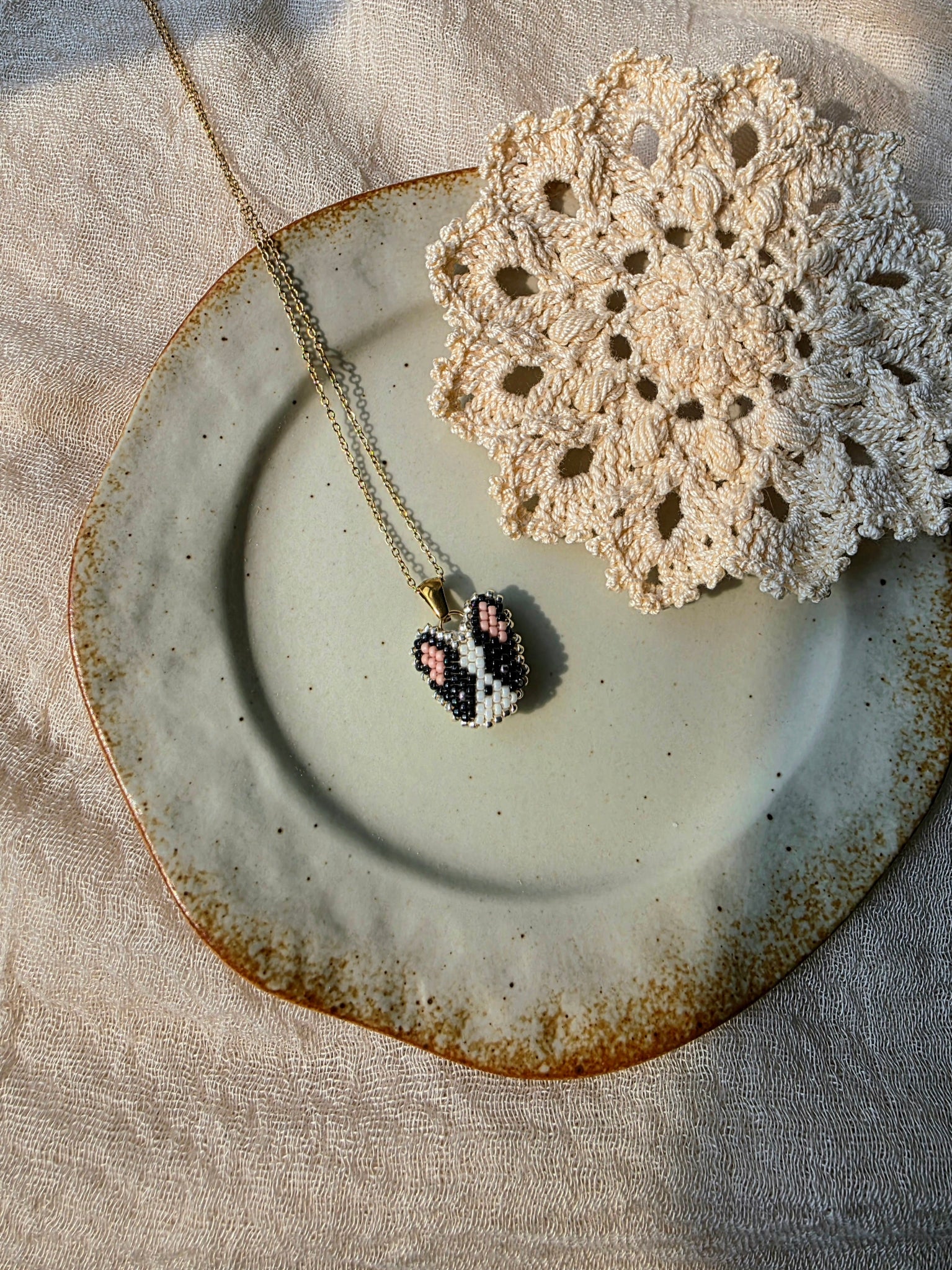 Boston terrier necklace left angle