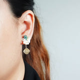 Bridget Earrings in Ocean Green Model