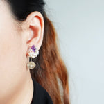 Bridget Earrings in Royal Purple Model