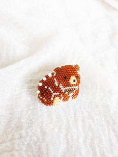 Brown Bear Loaf Brooch Pin Top