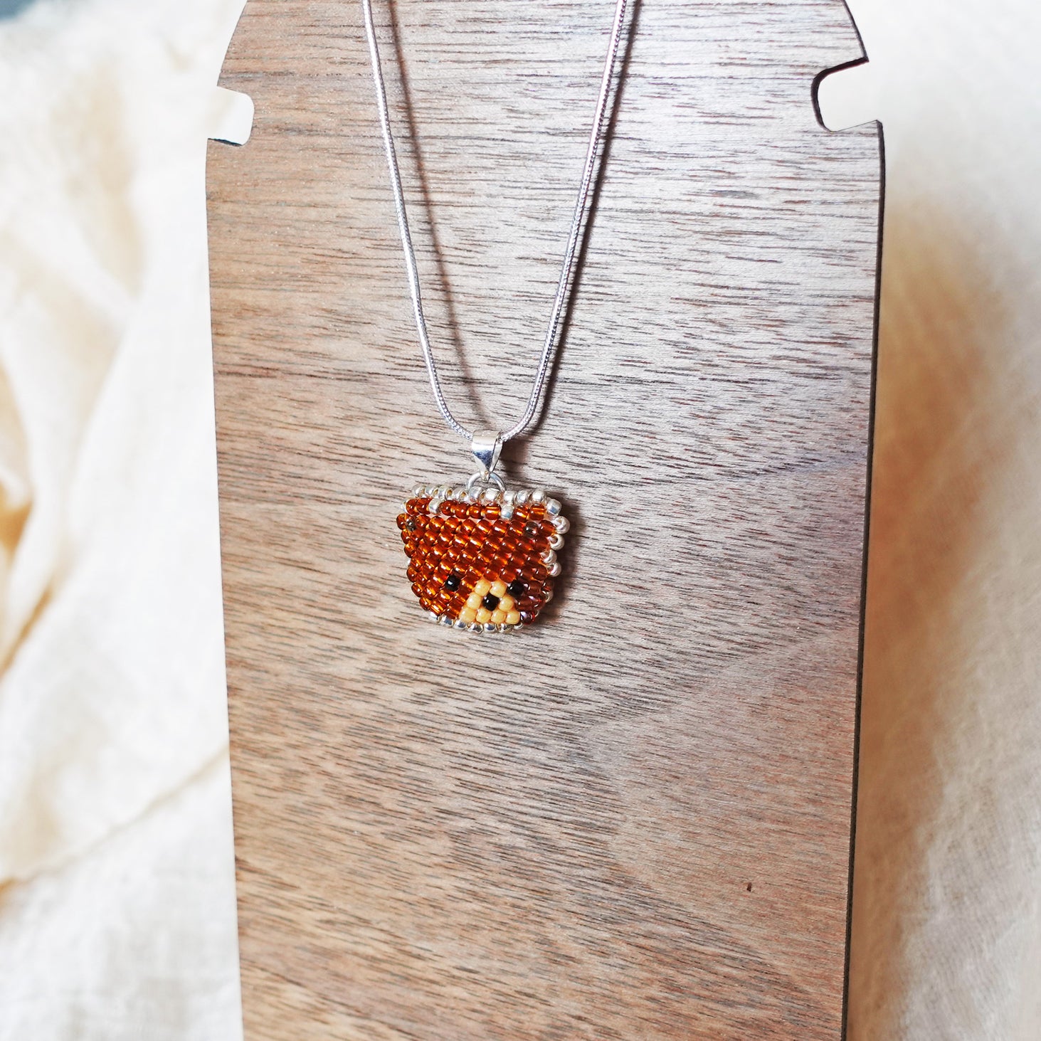 Brown Bear Pendant Necklace Display