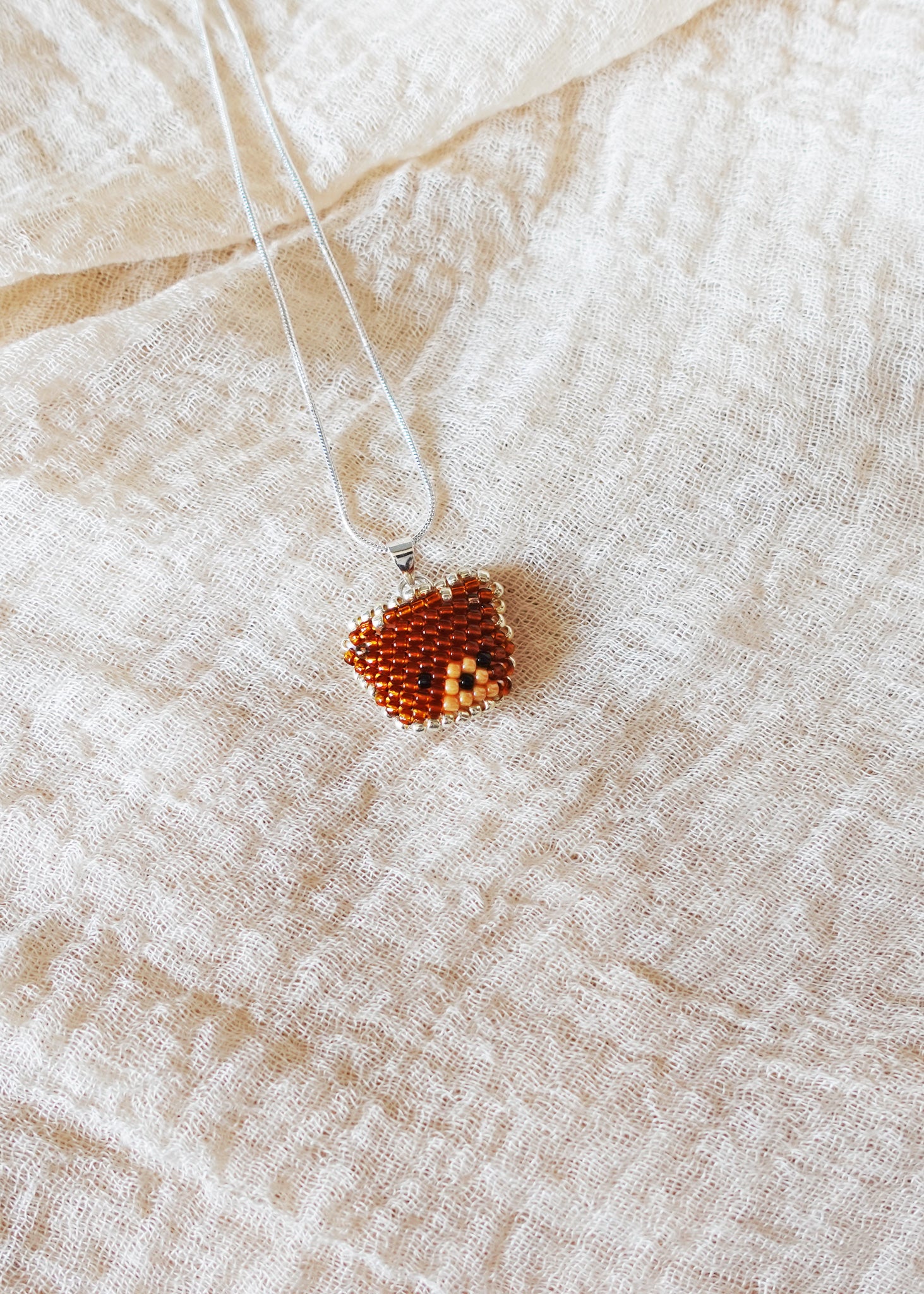 Brown Bear Pendant Necklace Left