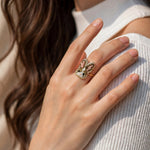 Brown bunny ring on model