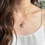 Bulldog necklace on model