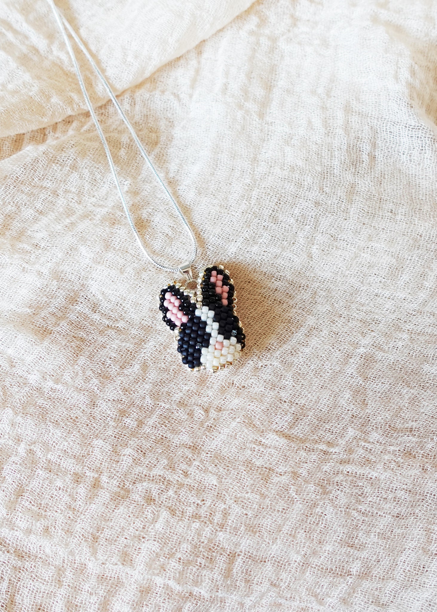 Bunny Necklace in Black Left