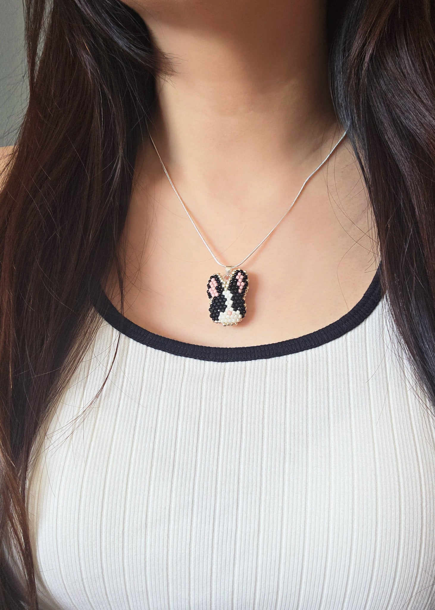 Bunny Necklace in Black Model