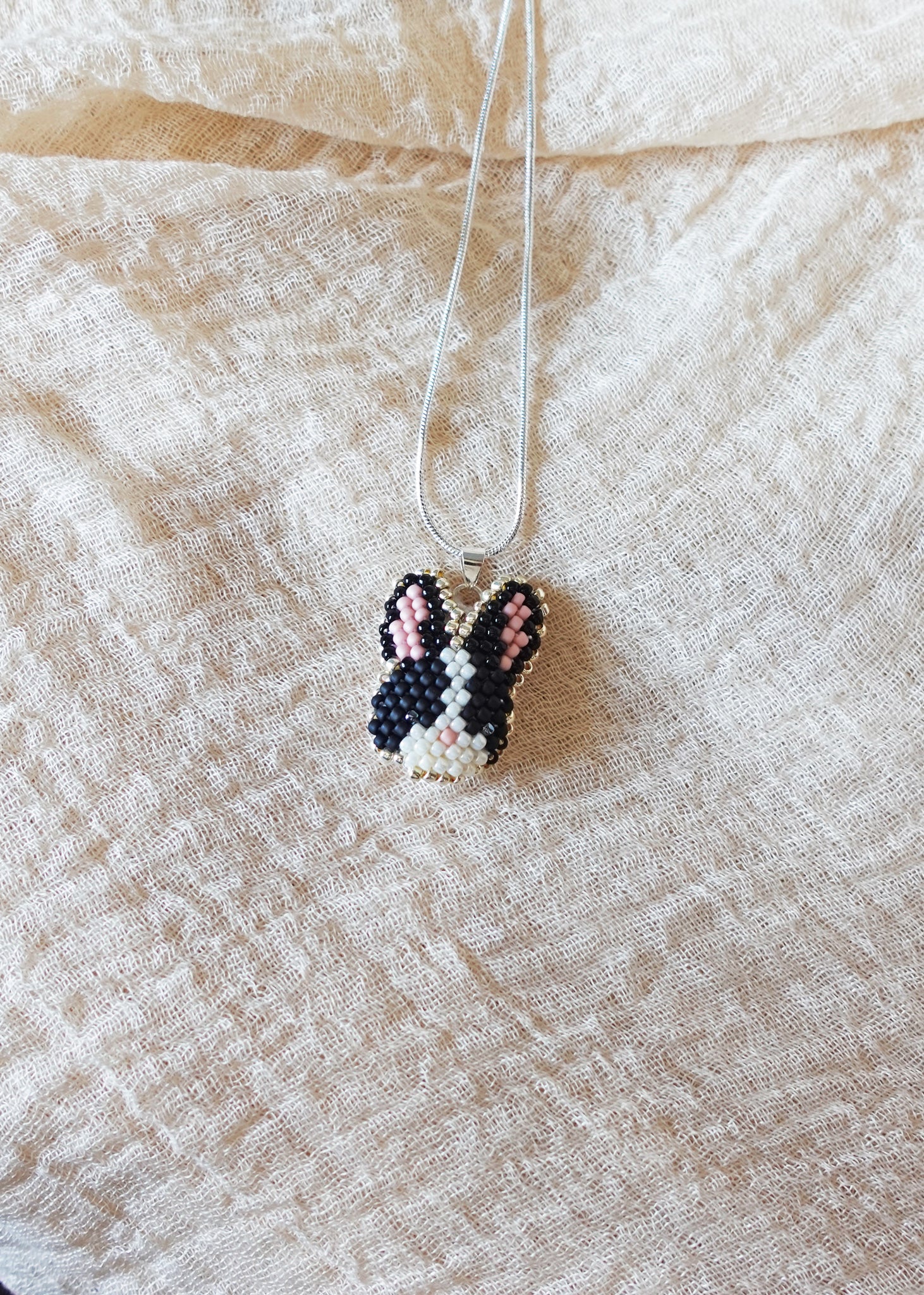 Bunny Necklace in Black Right