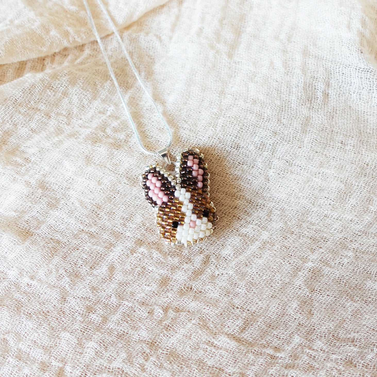 Bunny Necklace in Brown Left