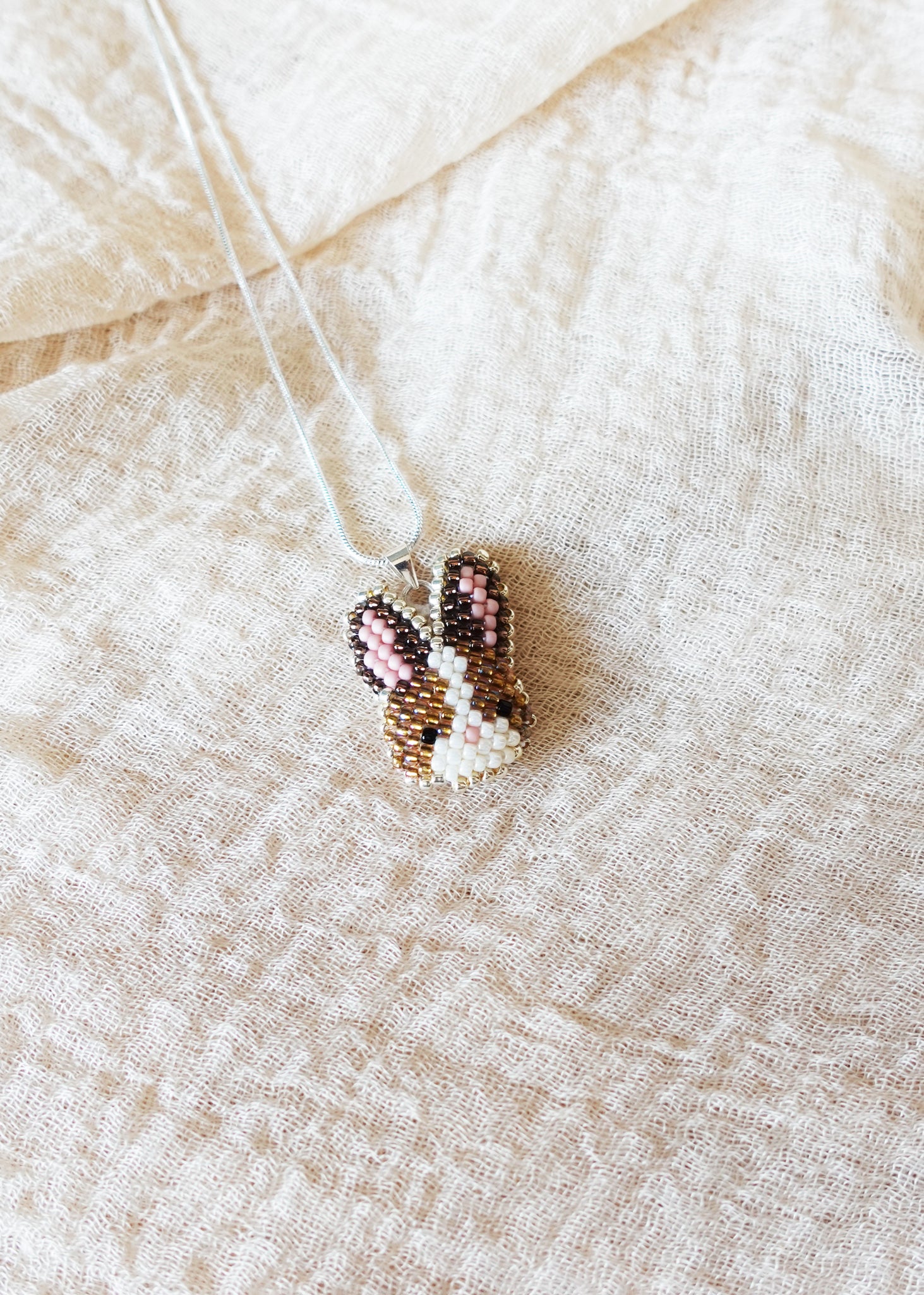 Bunny Necklace in Brown Left