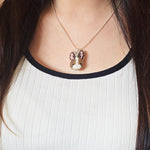 Bunny Necklace in Brown Model