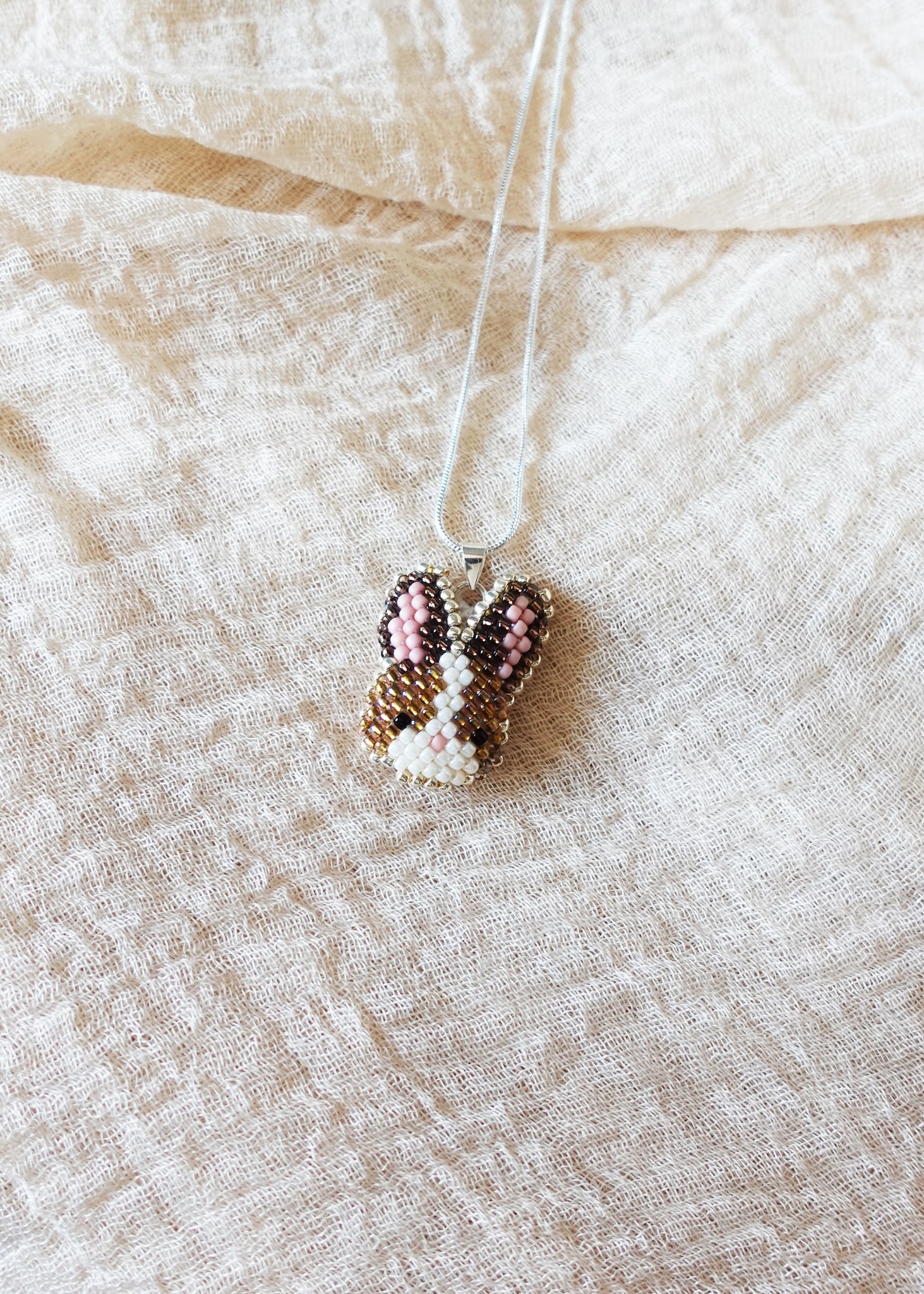 Bunny Necklace in Brown Right