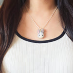 Bunny Necklace in Grey Model