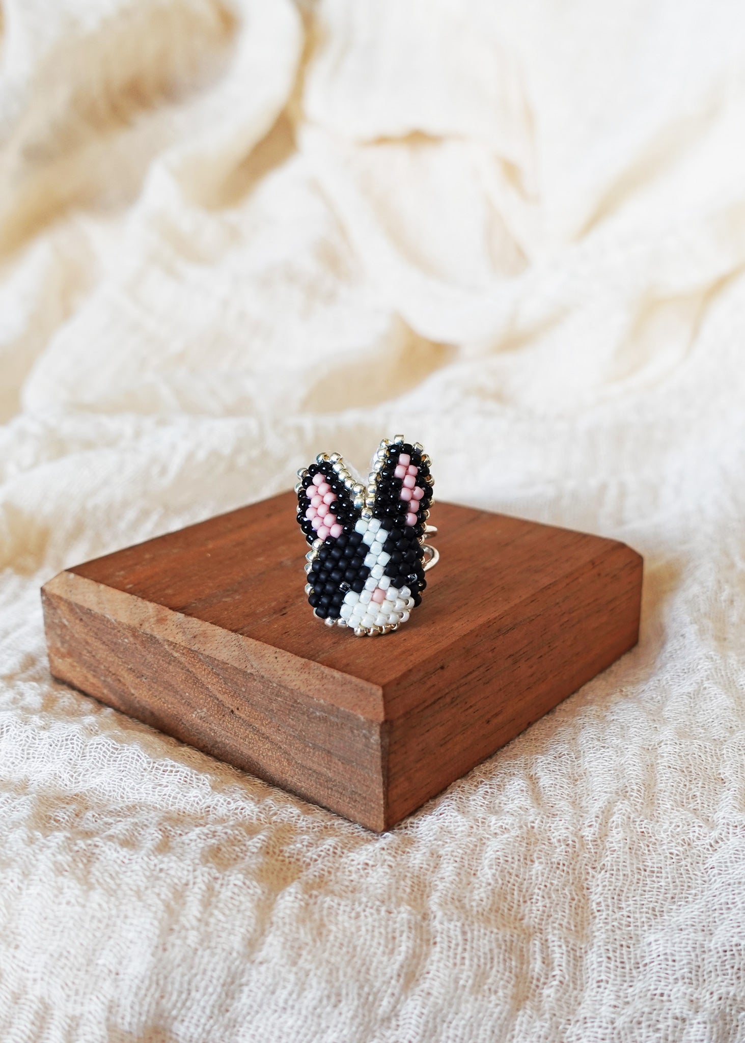 Bunny Ring in Black Display Front