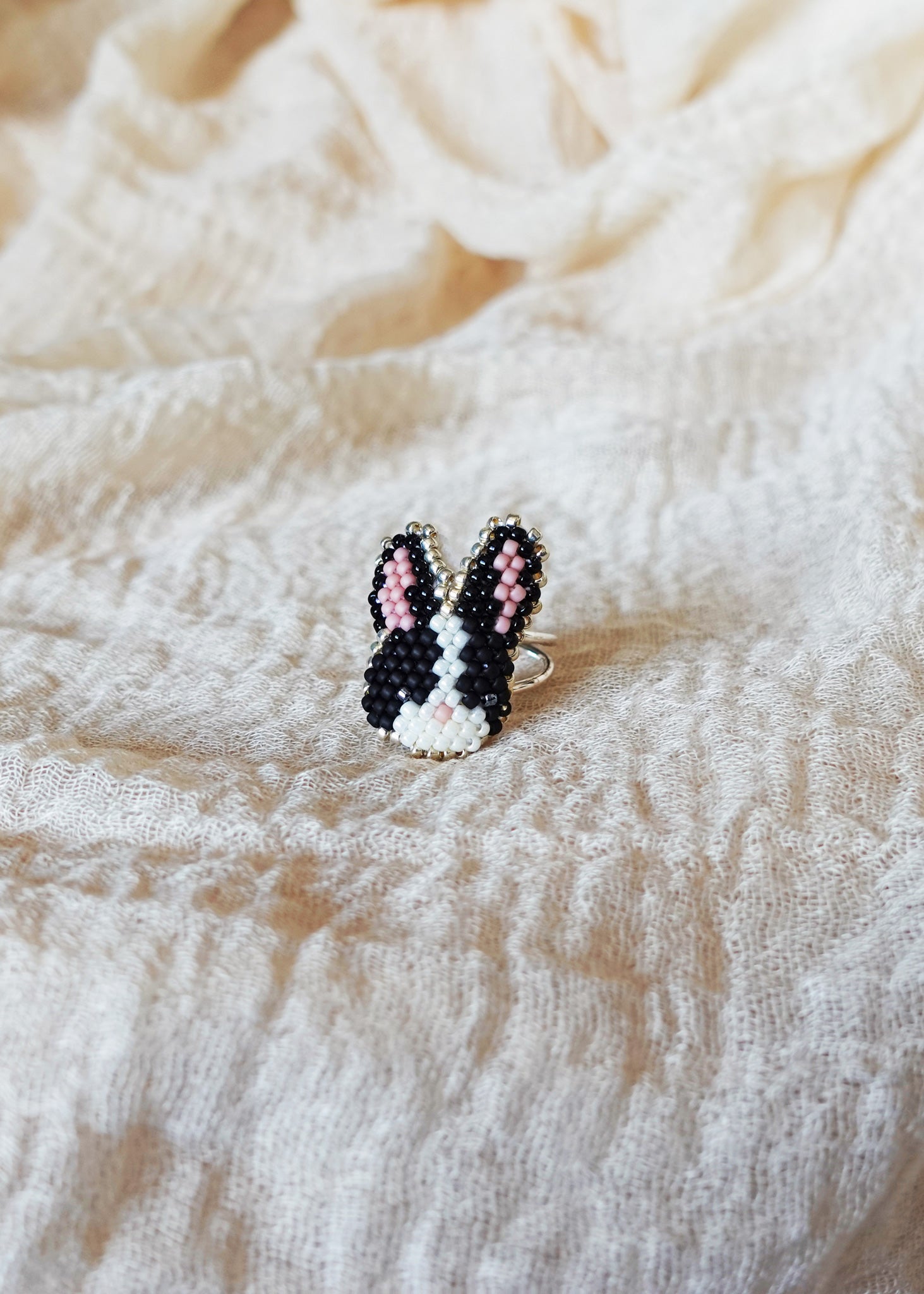 Bunny Ring in Black Front