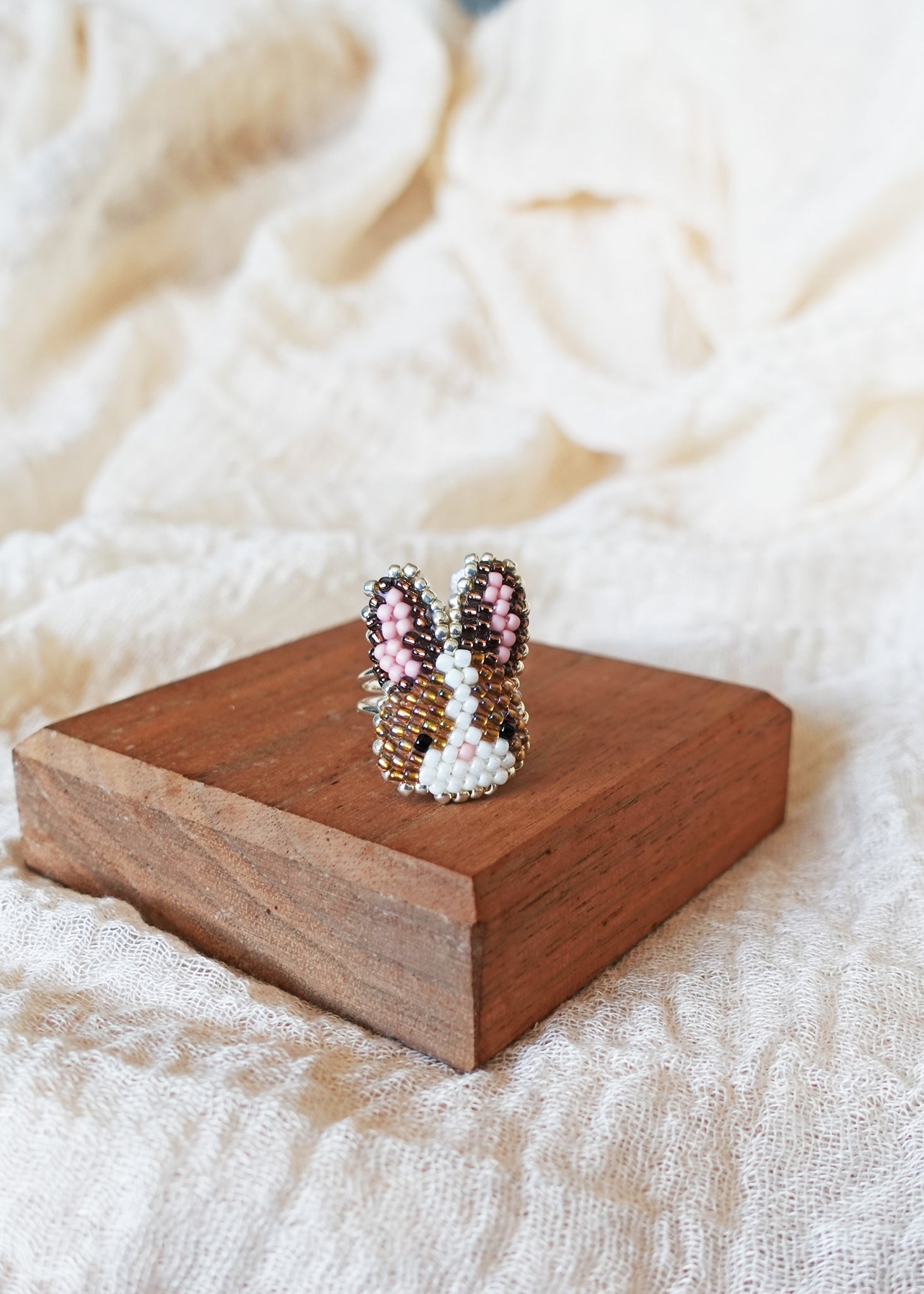 Bunny Ring in Brown Display Front
